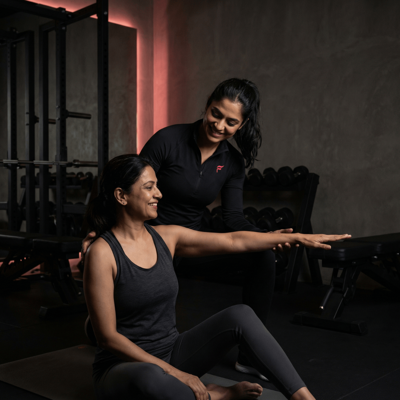 Coach Lavanya guiding a client
